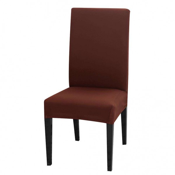 Pure Coffee Color Stretch Seat Case Elastic Chair Cover Slipcover