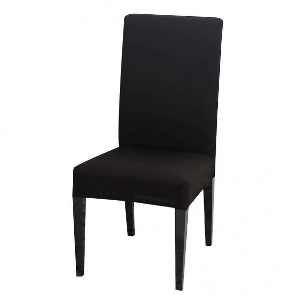 Black Elastic Stretch Seat Case Pure Home Slipcover Chair Cover