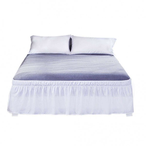 Solid Color Bed Skirt Bedspread Elastic ...