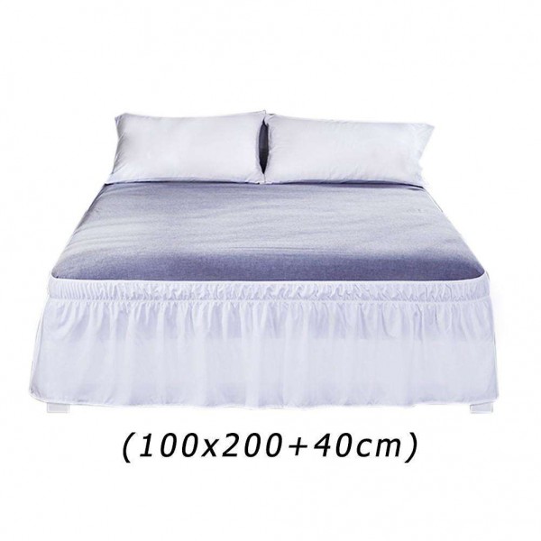 Solid Color Bed Skirt Bedspread Elastic Band Mattress Protective Cover