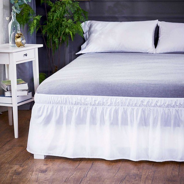 Solid Color Bed Skirt Bedspread Elastic Band Mattress Protective Cover