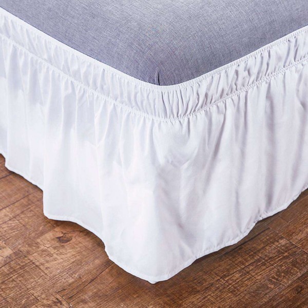 Solid Color Bed Skirt Bedspread Elastic Band Mattress Protective Cover