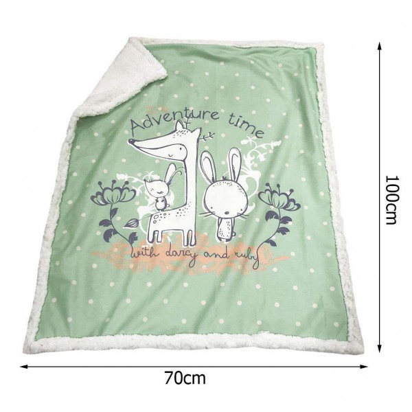 Thicken Double Layer Coral Fleece Kids Bedding Blanket